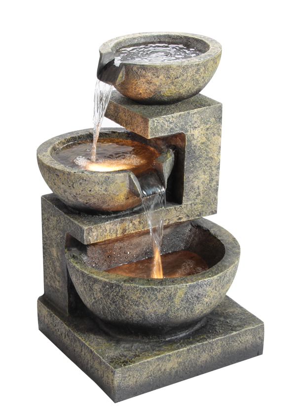 Fontaine extérieure Infinity Style Selections à 3 niveaux avec bol