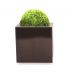 20 cm Petit Jardinière Cube Bronze Foncé