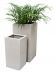 60cm Petit Cache Pot Cubique Poly Terrazzo - Blanc